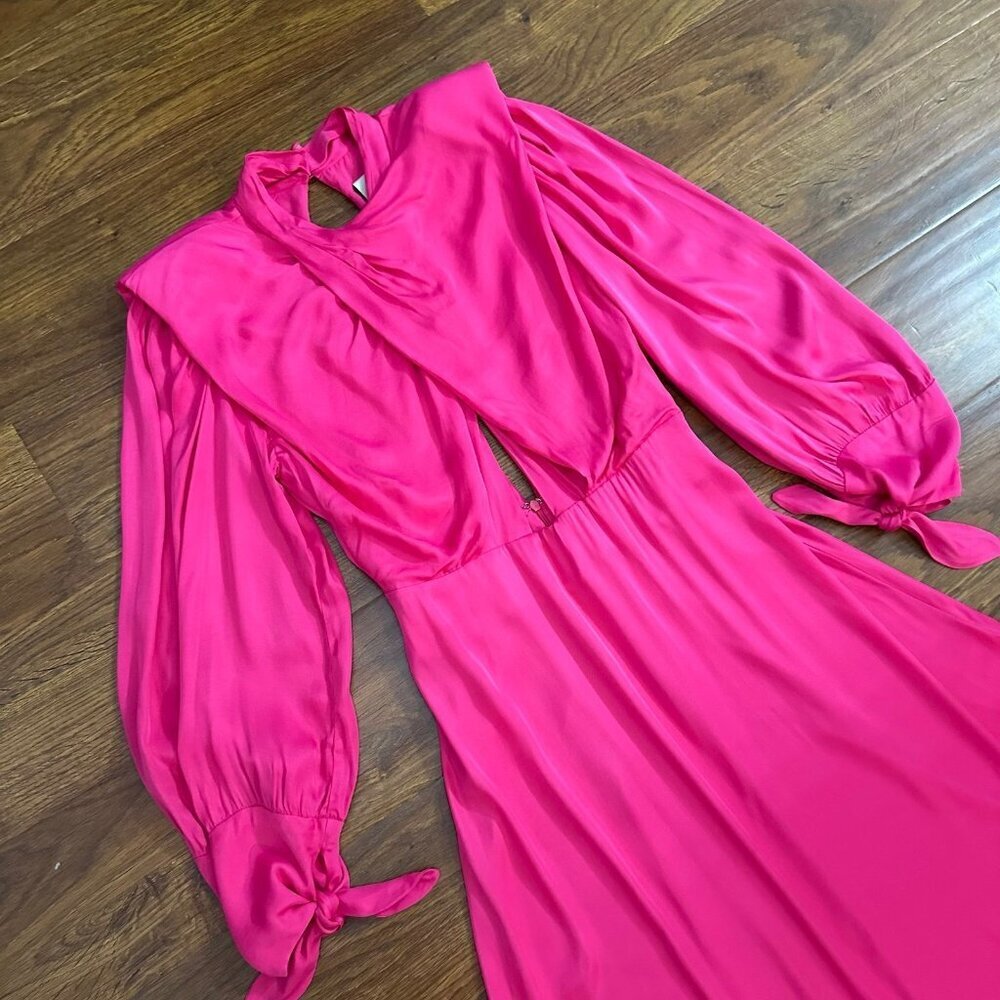 Farm Rio midi open back satin dress M - Picture 6 of 10